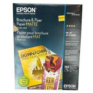 Epson Brochure & Flyer Paper‎ Matte Double Sided Printing Impression 150 Sheets
